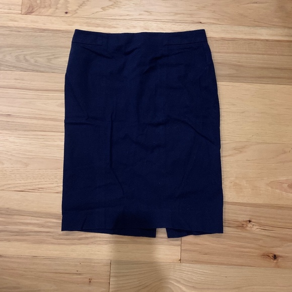 Gap Navy Clean Academia Blue Cotton Pencil Skirt - Picture 1 of 8